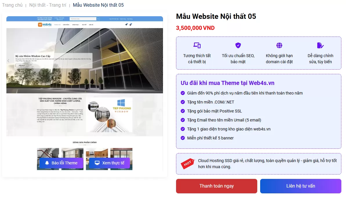 Thiết kế website nội thất